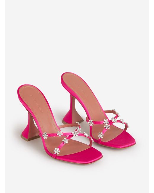 AMINA MUADDI Pink Lilly Slipper Sandals