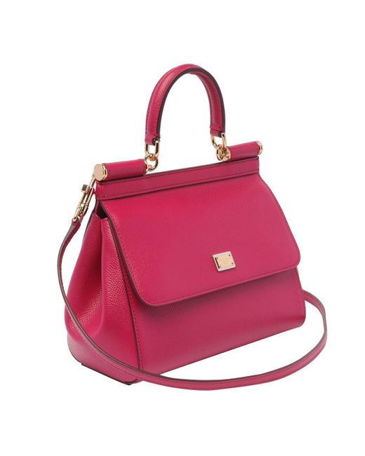 Dolce & Gabbana Pink Sicily Leather Handbag