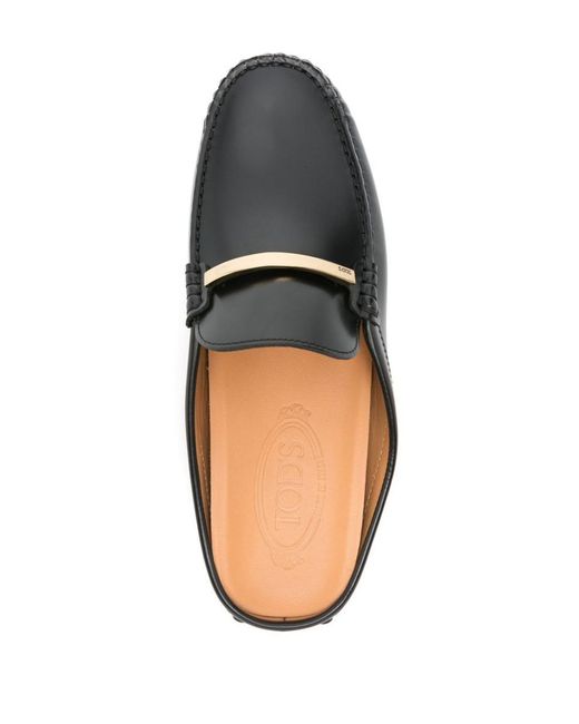Tod's White Calfskin Slip-On Loafers With Metallic Strap And Rubber Sole