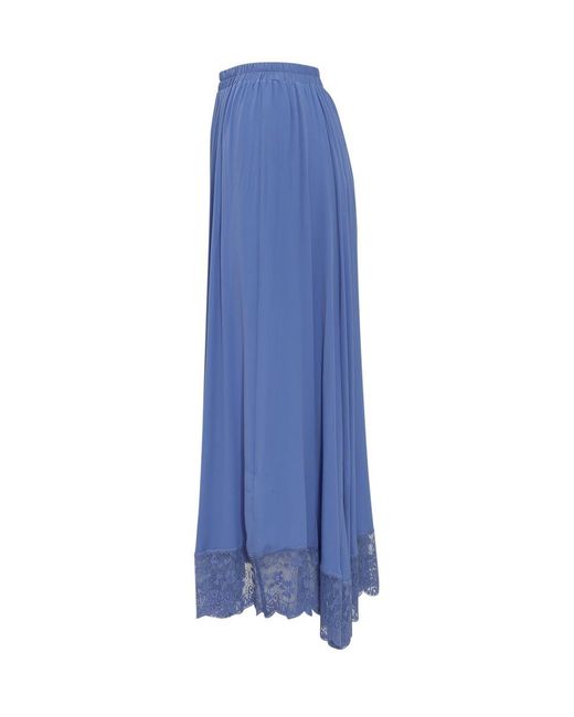Jucca Blue Skirt With Lace