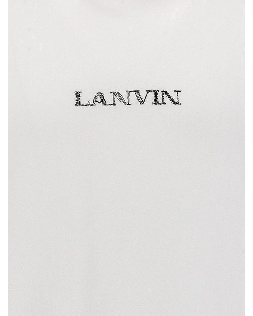 Lanvin White Logo Embroidery Hoodie