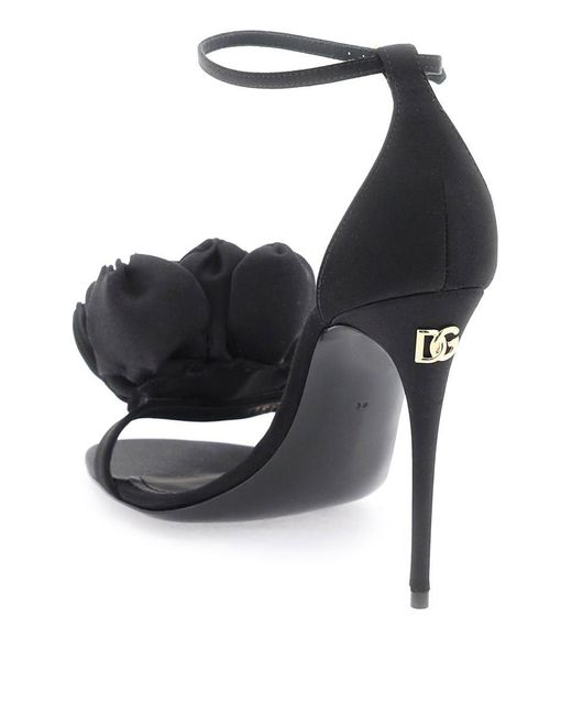 Dolce & Gabbana Black Satin Sandals