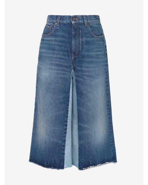 Chloé Blue Short Patchwork Jeans