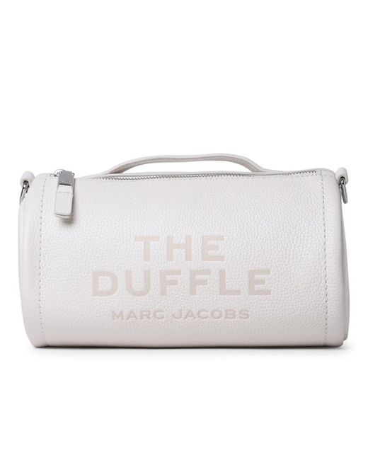 Marc Jacobs Gray Cream Leather Duffle Bag