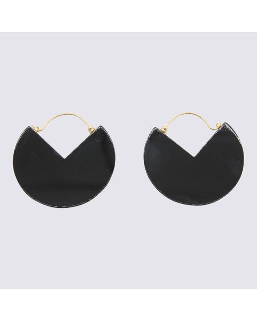 Isabel Marant Black And Gold Brass '90 Earrings