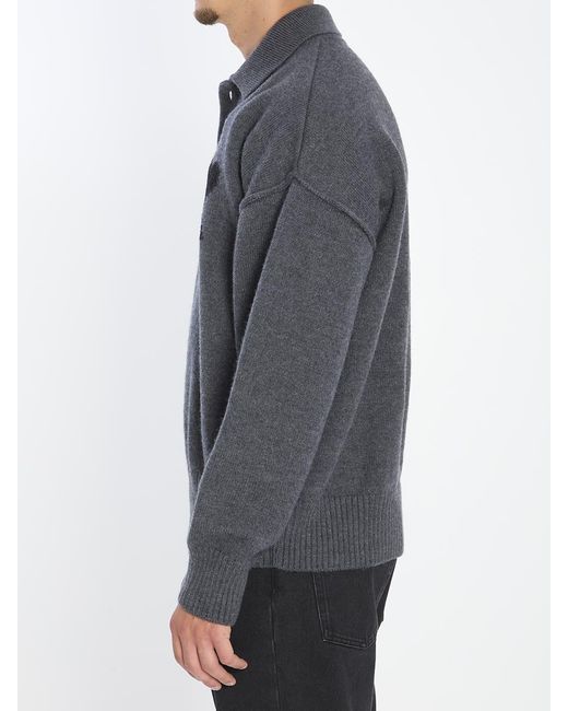 AMI Gray De Coeur Polo for men
