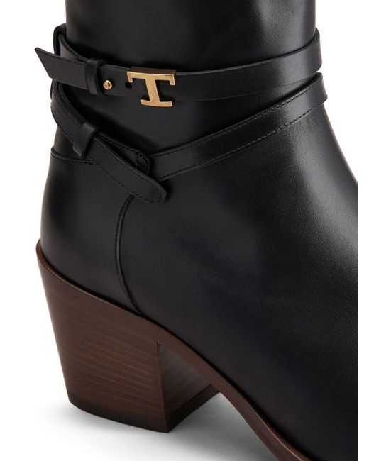 Tod's Black Ankle Boots In Leather