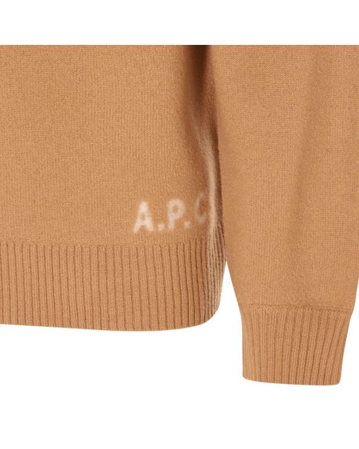 A.P.C. Brown Light Wool Jumper for men