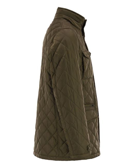 Herno Green Field Jacket With Diamond Quilting for men