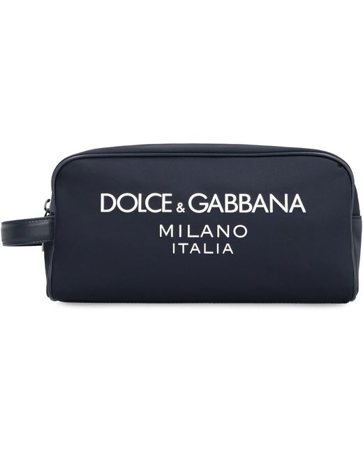 Dolce & Gabbana Blue Nylon Wash Bag for men