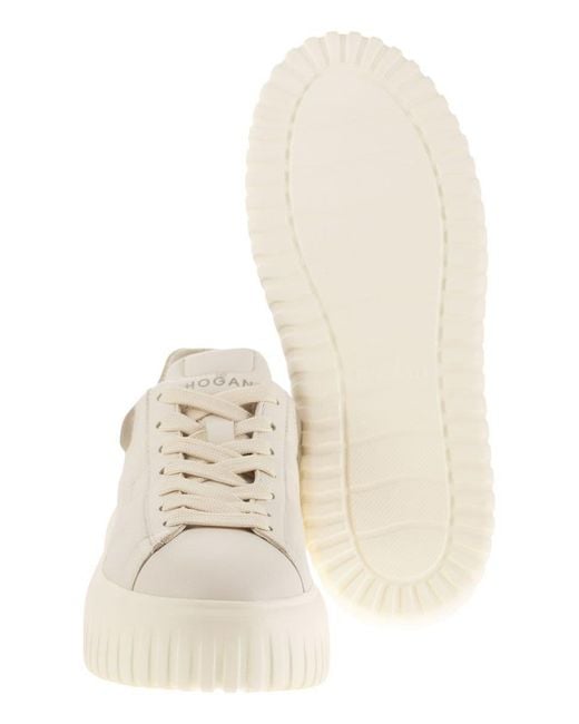 Hogan Natural H-Stripes Leather Trainers