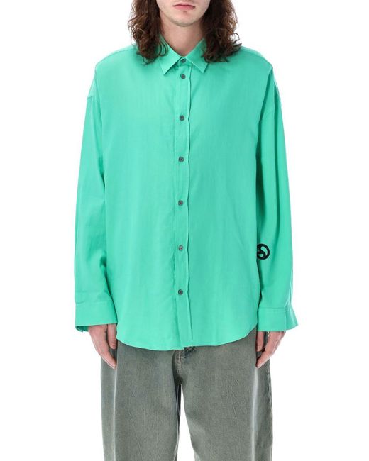 Acne Green Over Casual Shirt for men