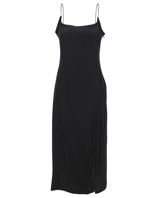 Jacquemus Black 'La Robe Notte' Midi Dress With Logo Detail And Split