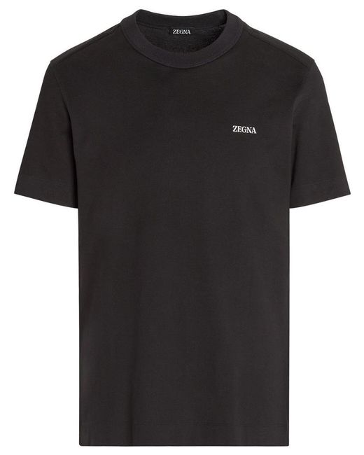 Zegna Black Cotton T-shirt for men