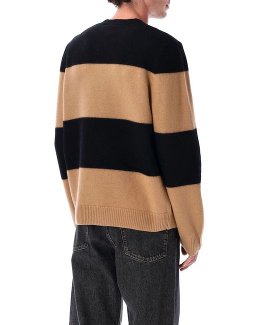 A.P.C. Black Edwardo Striped Wool Jumper for men