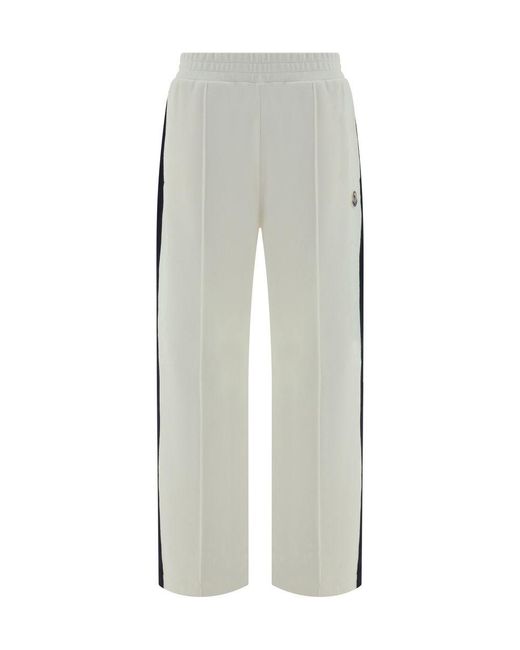 Moncler Gray Ivory Cotton Blend Trousers