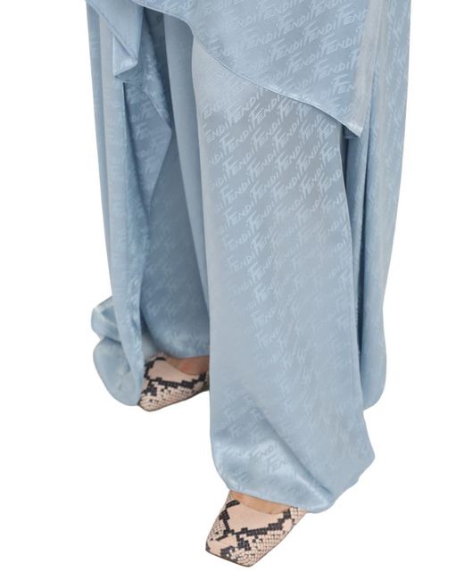 Fendi Blue Silk Skirt Pants
