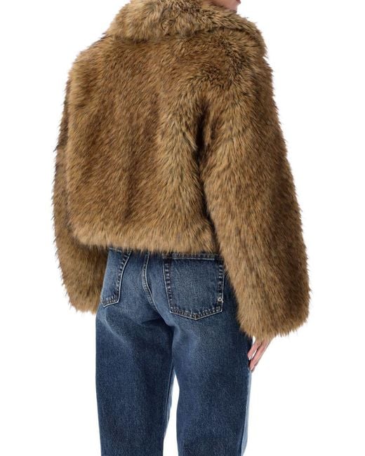 Stand Studio Brown Samara Fox Effect Faux Fur Jacket