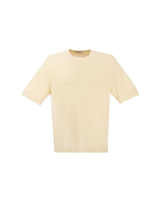 PT Torino White Cotton And Silk T-shirt for men