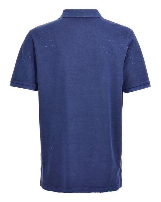 Polo Ralph Lauren Blue Logo Embroidery Shirt Polo for men