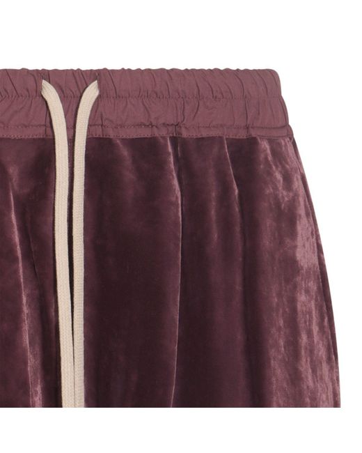 Rick Owens Purple Amethyst Viscose And Silk Blend Track Pants