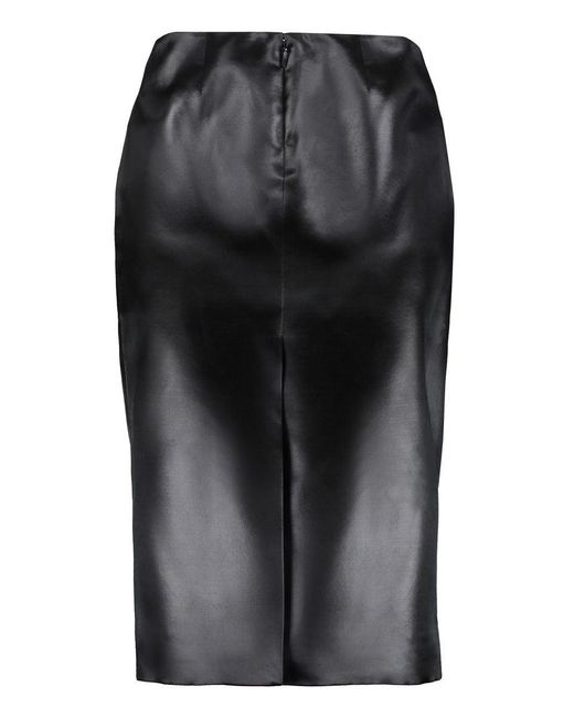 Saint Laurent Black Satin Skirt