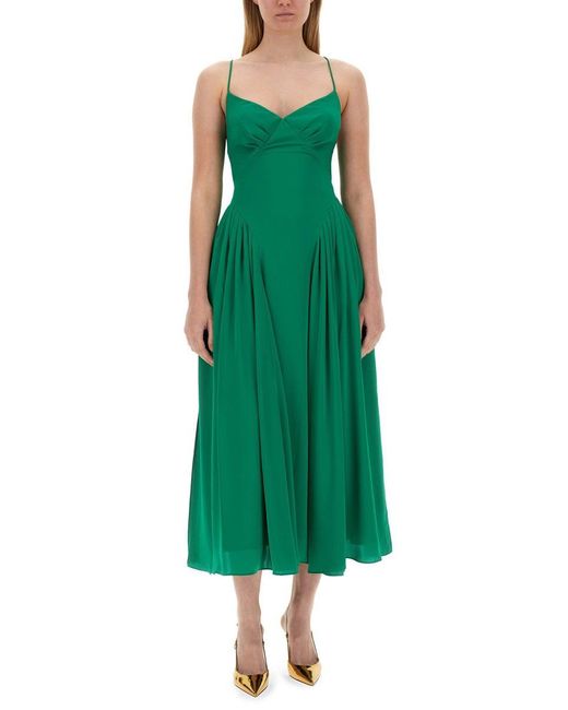 Self-Portrait Green Midi Dress