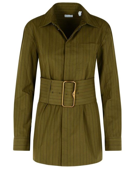 Burberry Green Cotton Mini Dress