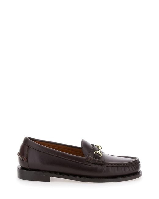 Sebago White 'Joe Modena' Bordeaux Pull-On Loafers With Horsebit Detail
