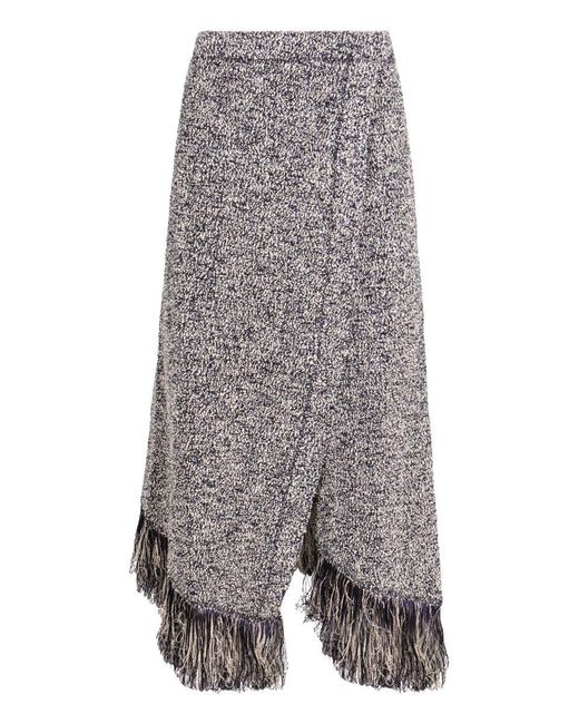 Rabanne Gray Fringed Wrap Skirt
