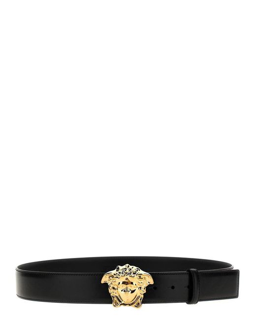 Versace Black La Medusa Leather Belt for men