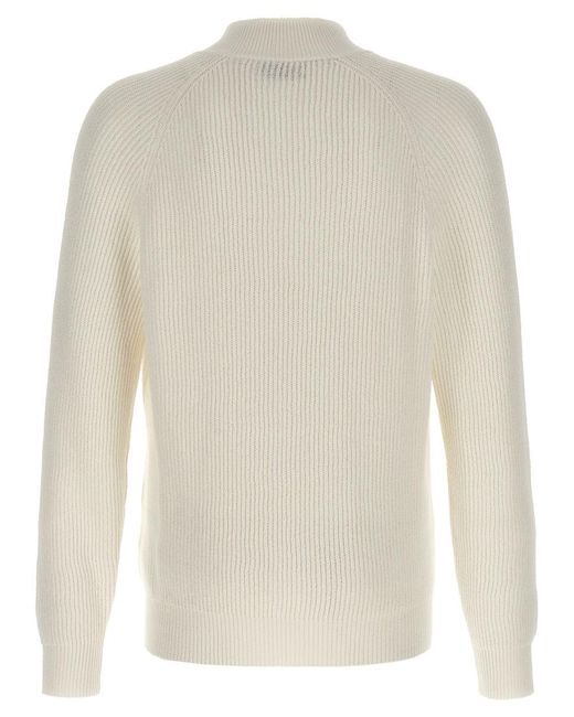 Brunello Cucinelli White Zip Sweater Sweater, Cardigans for men