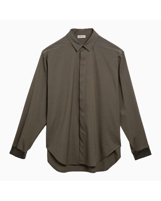 Fear Of God Green Cotton And Wool Oxford Shirt for men