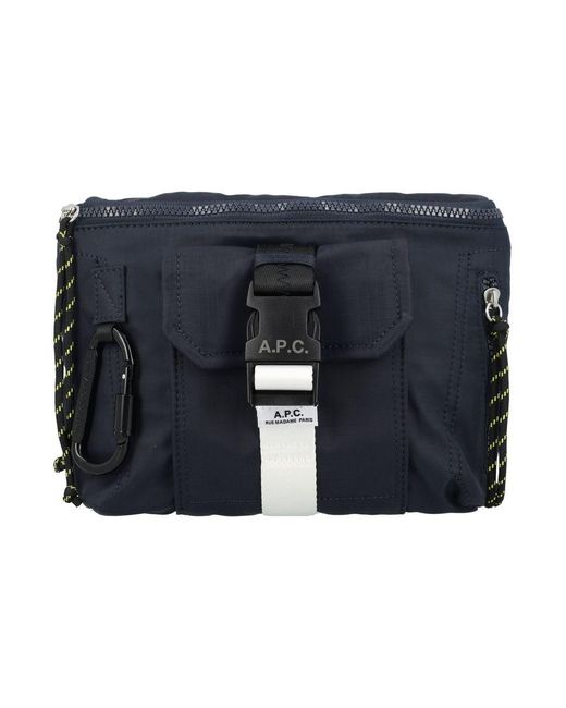 A.P.C. Blue Banane Trek Shoulder Bag for men