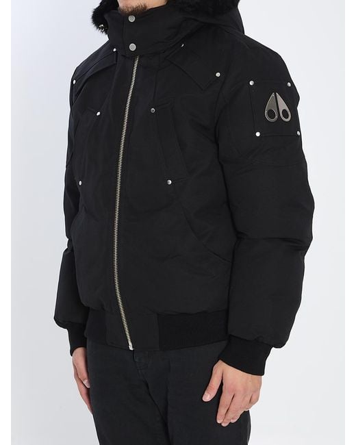 Moose Knuckles Black Ballistic Bomber Jacket for men