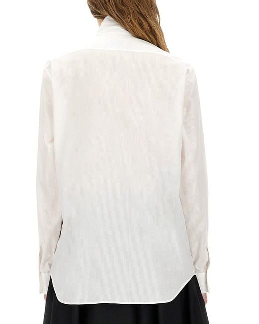 Moschino White Cotton Poplin Jacquard Shirt
