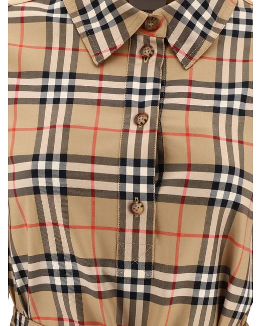 Burberry Natural Check Belted Dress