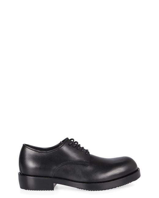 Dries Van Noten Black Leather Lace-Up Shoes for men