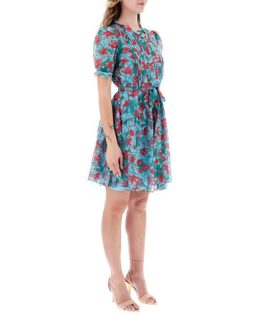 Saloni Blue 'penny' Mini Shirt Dress