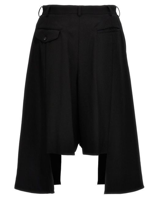Comme des Garçons Black Pleated Wool Bermuda Shorts Bermuda, Short for men