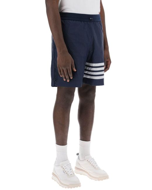 Thom Browne Blue 4 Bar Shorts In Ultra Light Ripstop for men