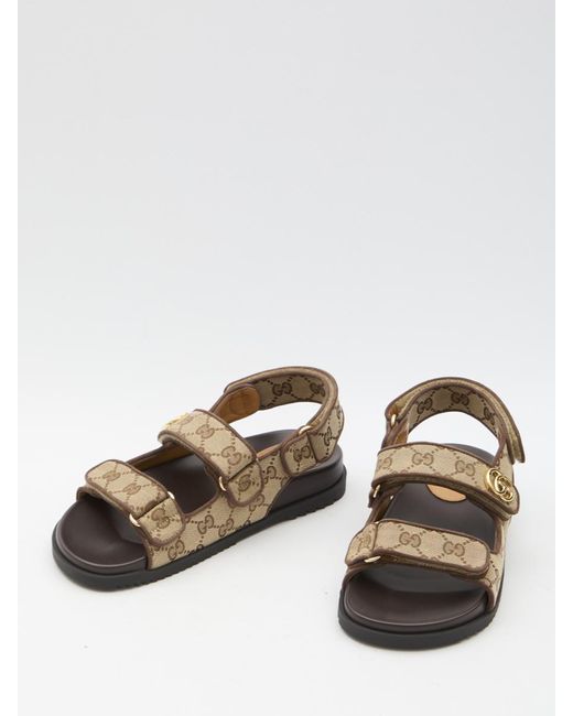 Gucci Natural Double G Sandals