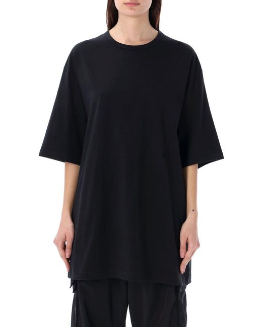 Y-3 Black Boxy Tee With Logo for men