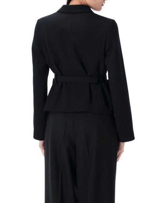 Comme des Garçons Black Belted Wool Jacket With Tailored Fit