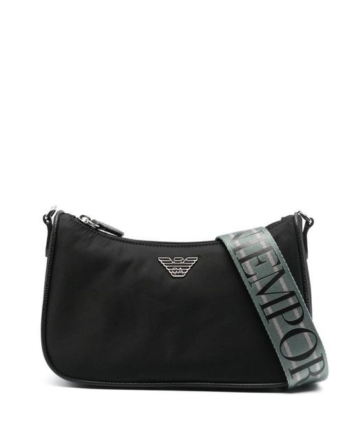 Emporio Armani Black Nylon Medium Shoulder Bag