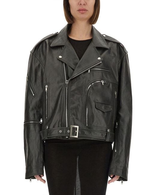 Rick Owens Gray Cropped Jumbo Bauhaus" Jacket