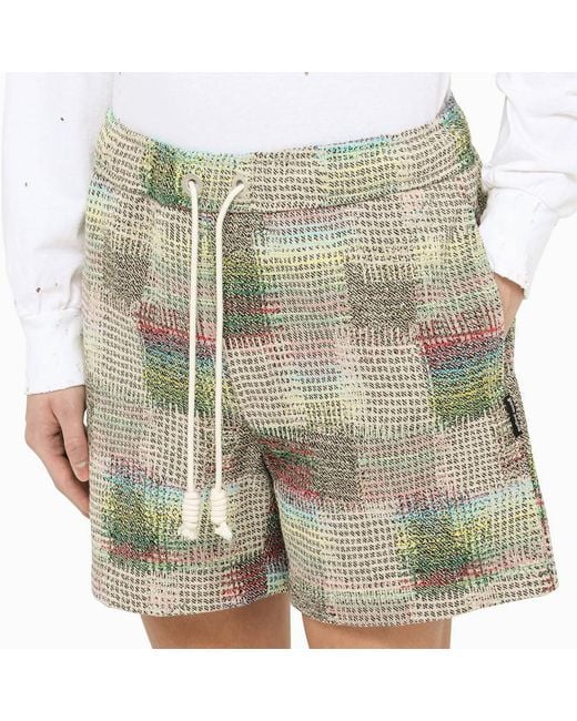 Palm Angels Natural Multicoloured Cotton Bermuda Shorts for men