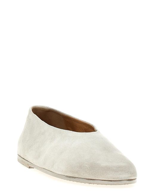 Marsèll White Coltellaccio Flat Shoes