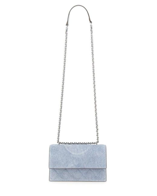 Tory Burch White Suede "Fleming" Bag