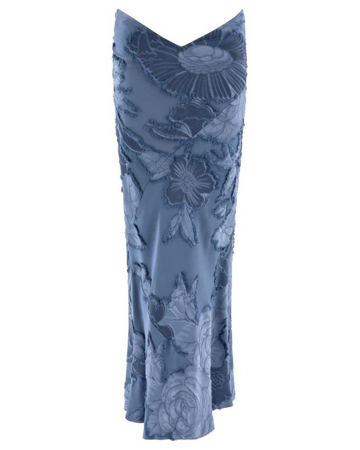 Etro Jacquard Skirt in Blue | Lyst